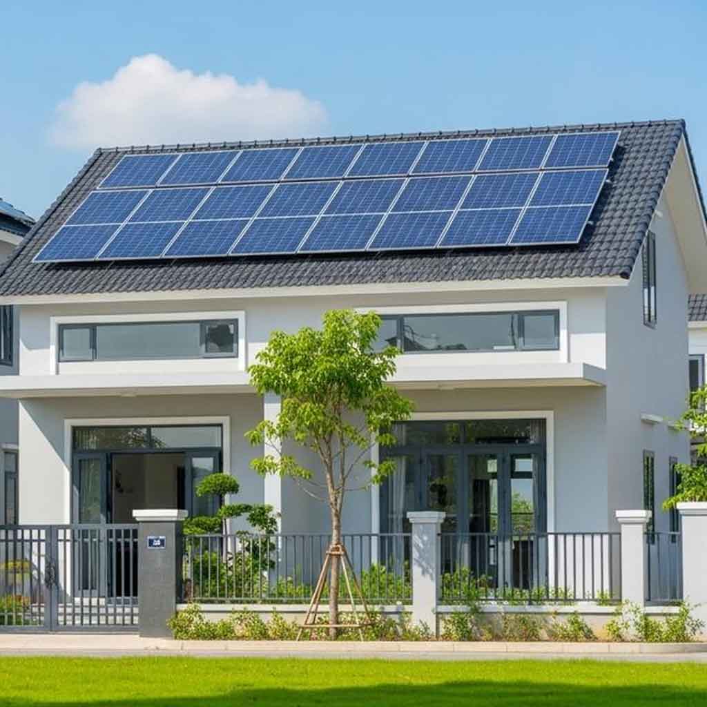 Hệ thống điện mặt trời 6kWp với pin lưu trữ tại Bến Lức